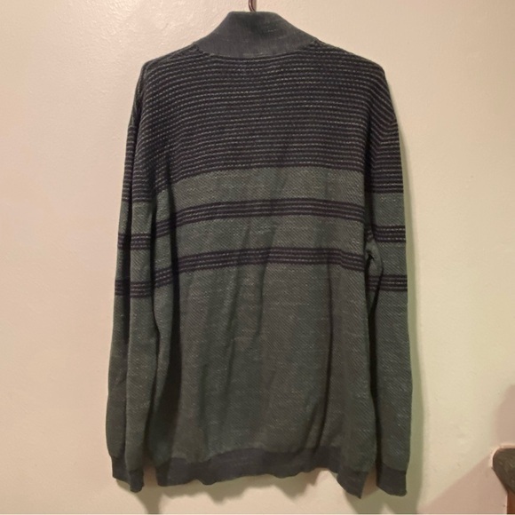Rover& Lakes Comfort Sweater Mens Size XL Pull Over Buttons Green-Black - Picture 2 of 10